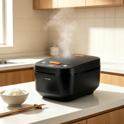 Electric Rice Cooker 5L Stainless Steel Housing Aluminum Alloy Non-Stick Inner Pot Microcomputer Control LED Display Household