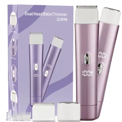 Female Epilator Painless Rechargeable 2 1 Dual Head Bikini Trimmer Safe Electric Hair Removal Device Waterproof IPX7 for Car