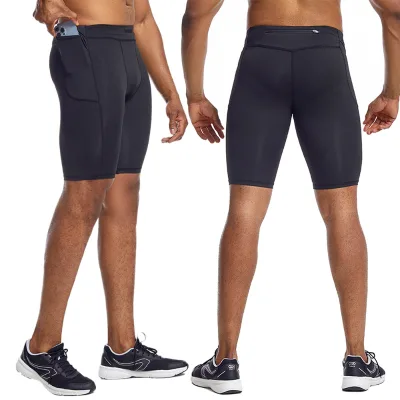 Men's Fitness Pants Summer High Elastic Quick-drying Breathable Tights Running Training Yoga Sports Shorts