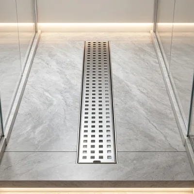 Drain Simply Style Customized Size Stainless Insert Linear Floor Drain Shower with Tile