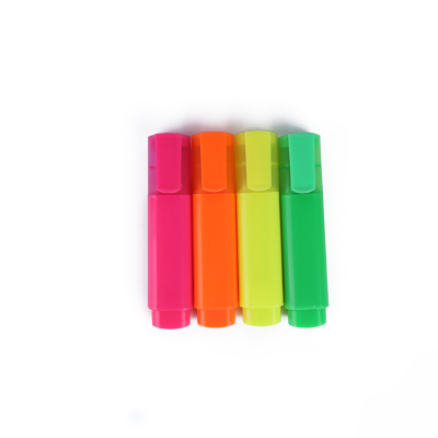 Custom logo Highlighter Pen for Promotional Gift Office High Quality Fluorescent Ink Color Highlighter With Chisel Fiber Tip