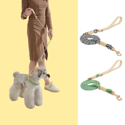 Wholesale Personalized Striped Polyester Soft Rope No Pull Training Slip Lead High Quality Dog Leash