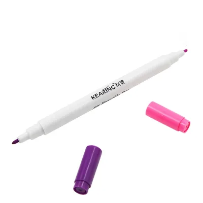 Kearing Violet&Pink 1mm Fiber Dual Tips Air Erasable Pen Auto Vanishing for Fabric Temporary Marking Sewing Quilting #AT10-VP