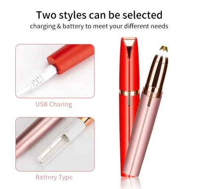 Travel Friendly Mini Electric Eyebrow Trimmer Illuminated Cutting Head Safe Skin Friendly Hair Shaver
