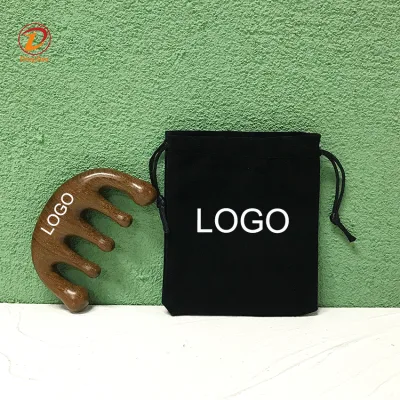 Multi-function 100% Natural Wooden Scalp Massager Comb Guasha Scraping Face & Eye Massage Tool With Laser LOGO