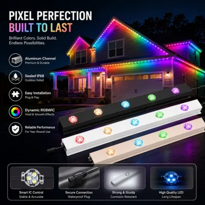 WS2811 RGB Pixel Light 50mm IP68 Waterproof Outdoor Permanent Lighting For Ferris Wheel Amusement Park And Entertainment
