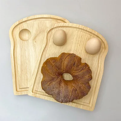 New Style Rectangular Wooden Food Plates Wooden Breakfast Serving Board Rubber Wood Cutting Board