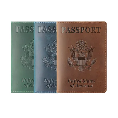Waterproof PU Leather Travel Business Passport Holder Genuine Leather Passport Holster Cover