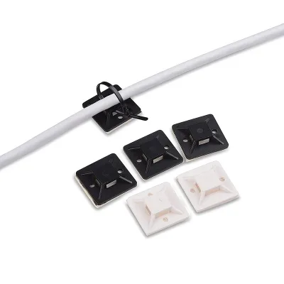 100 Pack Self Adhesive Cable Tie Mounts Wire Tie Base Holders (25mm X 25mm, Black) - Screw-Hole Anchor Point Provides Op