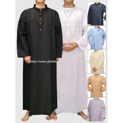 Robe, Qatar-style collar robe, Arab-Middle East Dubai robe,Arabian robe, Muslim robe