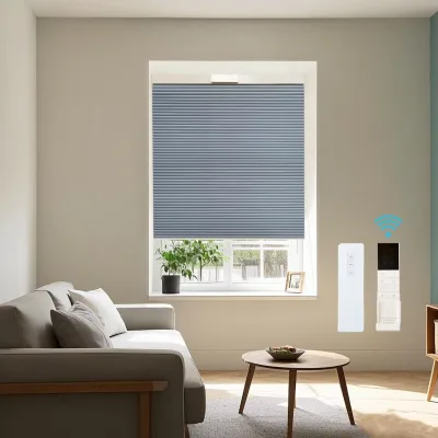 Voice App Control Top-Down Bottom-Up Ultra Blackout Smart Electric Honeycomb Cellular Shades for Home Office