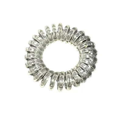 Set of 4 Transparent TPU Plastic Hairbands 3.5cm 4.0cm 5.5cm Elastic Telephone Wire Band for Daily Use with Ponytail Styles