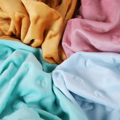 100% Polyester Minky Dot Super Soft Heart Shape New Born Baby Clothes Heart Baby Blanket Fabric