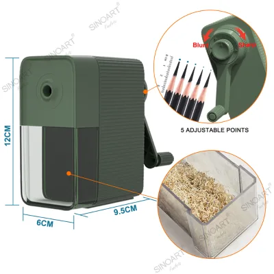 SINOART Customized Sharpener for Manual Sketching 5 Adjustable Points Charcoal Pencil Sharpener