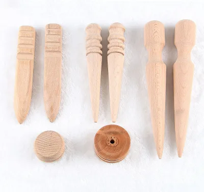 Handmade Wooden Edging Device DIY Leather Tool, Wooden Leathercraft Slicker