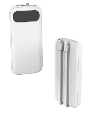 MODORWY Wholesale Printing 12000mAh White Power Bank Flashlight Holder Quick Charge USB+Type-C Ports Portable for Smartphone