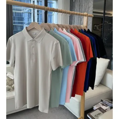 40 count cotton antibacterial solid color cloth collar Wholesale custom logo embroidered polo shirt men's polo shirt Golf Tshirts