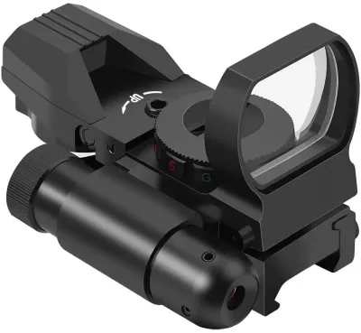 Hunting 4-Reticle Red Green Dot Sight with Laser Metal Construction