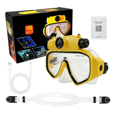 Detachable 5MP Action Camera Diving Mask 72° Wide Angle 720P Video Built-in Rechargeable Battery
