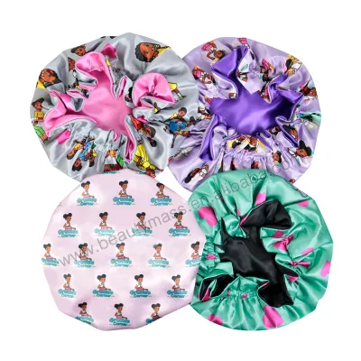 Cute Lovely Design Custom Logo Sleeping Hats Braid Hair Wraps Edge Bonnet Four Seasons Female Striped Adult Home Use