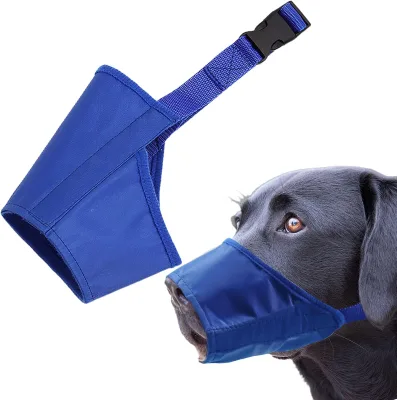 Dog Muzzle, Soft Anti-Biting Barking Chewing Muzzle, Breathable Waterproof Adjustable Muzzle for Small Medium,Large Dogs,Blue