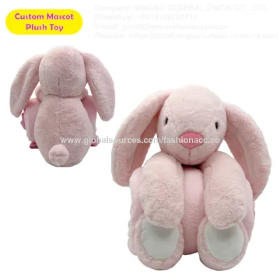 Custom Pink Rabbit with Blanket Soft Plush Toy Stuffed Animal
