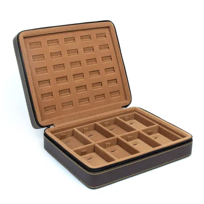 Gangtongpu Leather Zipper Multifunctional Travel Portable Jewelry Storage Box China Zhejiang
