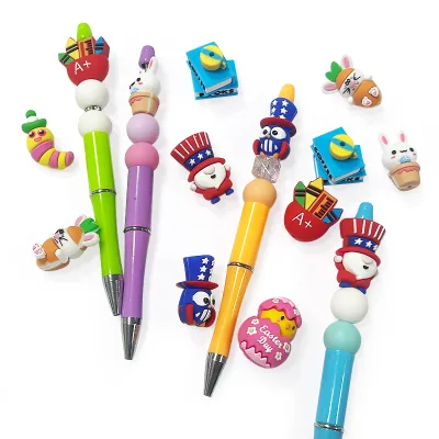Food Grade Silicone Eco-friendly 3D Heart DIY Beads for Baby Teething and Pen Use