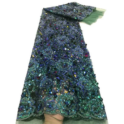 Big Sequins for Lace Fabric Embroidery Corded Tulle Net Lace Polyester Elastic for Garment