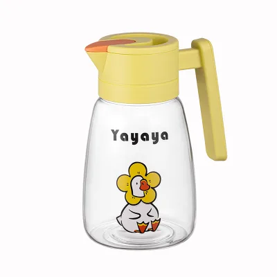 Heat Resistant Hot and Cold Water Jug with Handle and Lid Suitable for Juice Tea and Lemonade 1800 Milliliters