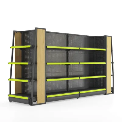 Dark Gray Supermarket Shelves Multi-surface Display of Goods Easy to Manage the Classification Support Customization