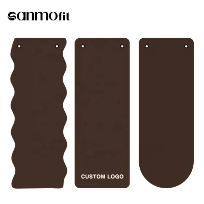 Natural Rubber Yoga Mat Rectangle Arch Wave Shaped Non Slip Wall Hanging Hole Punch Grommet 4.5mm Custom Logo  Multiple Colors