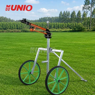 Heavy Duty Mobile Wheel Base Adjustable Throw Range Crop Orchard Irrigation Gun Sprayer
