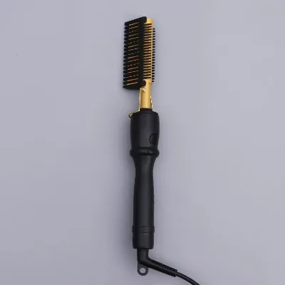 Customized 2-in-1 LED Temperature Display Electric Hair Straightener Curler Ceramic Straightening comb, negative ion comb