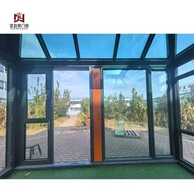 Low Price Black Aluminum Double Glass Micro Ventilation Window Casement Windows