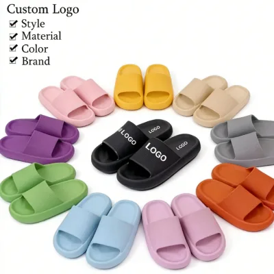 2026 wholesale Exclusive Happyflops Anti-Static Comfortable Custom Logo Slide Pillow EVA Light Weight Breathable Cloud Slippers