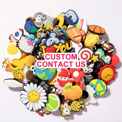 Custom 2.5-3.4cm Pvc Shoe Charms Shoe Decoration Custom Clog Charms Personalisation Design Shoes Charms