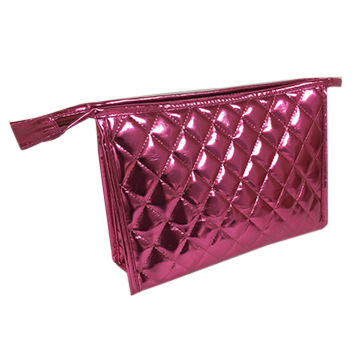 Quilting PU cosmetic bag,Shiny PU,Small order,big storage space