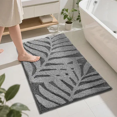 Non-slip Quick-drying Absorbent Bath Mat Soft Microfiber Machine Washable Tufted Bathroom Mat for Home Bathroom Floor Bathtub