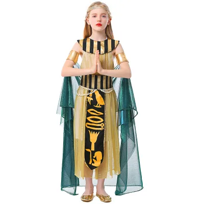 Halloween Carnival Costume Pharaoh Costume for Kids Dress for Stage Performance Show