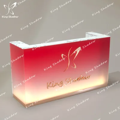 White Diamond Reception Desk Small Reception Counter for Office Suppliers Reception Desk with Aquarium