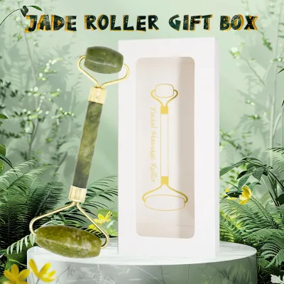 100% Natural Green White Jade Roller Dermatologist Tool Facial Massage Roller for Face Eye Neck Relaxation Beauty Care