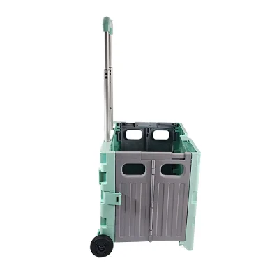 Folding shopping cart household portable lever car manual trailer stall express trolley shopping gadget luggage trolley