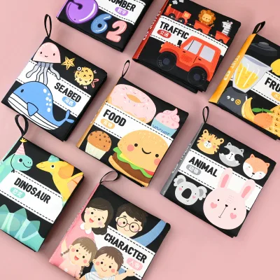 New Launch Baby Cloth Book Tear-Resistant Chewable Black White Cognitive Toy for Infant Enlightenment Early Education