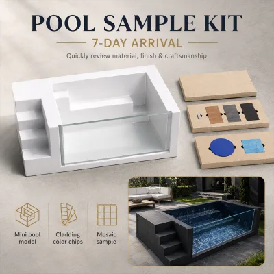 Ready Stock Small Fiberglass Container Pool Sample Overseas Warehouse Fast Shipping Free Sample Glass Window Prefab Pool