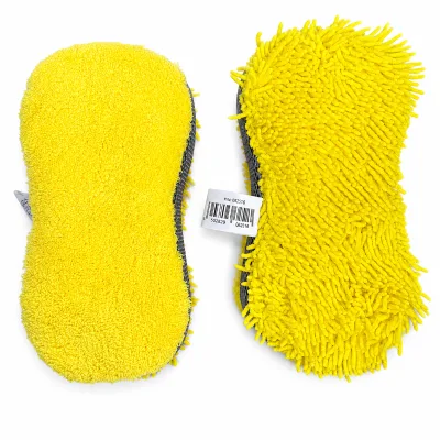 WANPU Heavy Duty 2 in 1 Double Sided Microfiber Chenille Car Wash Sponge Scratch Free Super Absorbent Cleaning Detailing