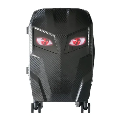 LOY Hot Selling DIY Bluetooth Expression LED Smart Suitcase Luggage Smart Travel Suitcase with Led Light Display