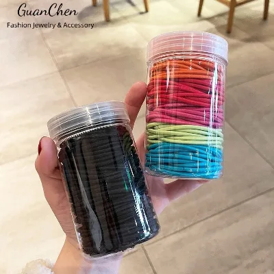 High Quality Elastic Rubber Hair Ties Simple Ponytail Holder Durable and Hair-Damage-Free Available in Wholesale Boxes