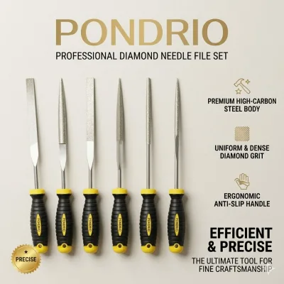 Custom 6-Piece Diamond Assorted Flat Files Set Ergonomic Precision Tools for Hard Metal Jade Craft-Industrial Grade 12-Month