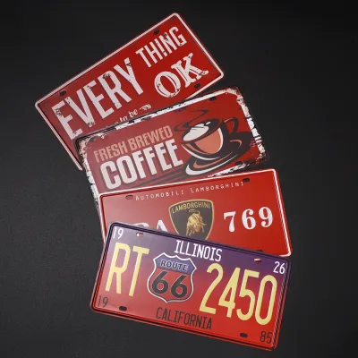 Personalized Decorative License Plate Tags Wall Decoration Accessories for Gift